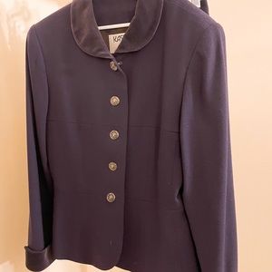 vintage kasper ASL women suit plum color